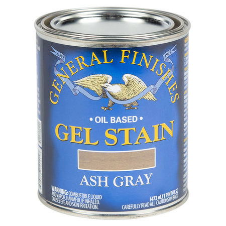 GENERAL FINISHES 1 Pt Ash Gray Gel Stain Oil-Based Heavy Bodied Stain APT